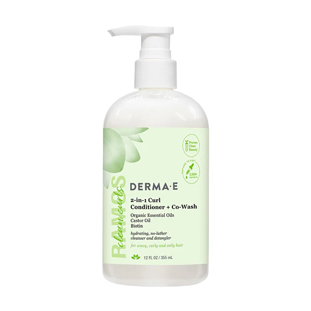 Кондиціонер та спільне миття для волосся 2в1 Derma E 2-In-1 Curl Conditioner + Co-Wash, 355 мл